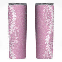 Puakenikeni and Maile Lei Skinny Tumbler Pink Double Strand Lei LT9 Pink - Polynesian Pride