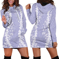 Puakenikeni and Maile Lei Hoodie Dress Purple Double Strand Lei LT9 - Polynesian Pride