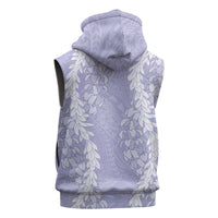 Puakenikeni and Maile Lei Sleeveless Zip Hoodie Purple Double Strand Lei LT9 - Polynesian Pride