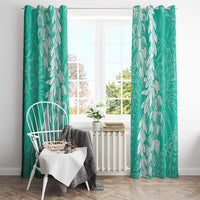 Puakenikeni and Maile Lei Window Curtain Sage Green Double Strand Lei