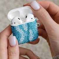 Blue Puakenikeni and Maile Lei AirPods Case Hawaiian Style Tribal Tapa Double Strand Lei LT9 - Polynesian Pride