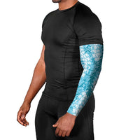 Blue Puakenikeni and Maile Lei Arm Sleeves Hawaiian Style Tribal Tapa Double Strand Lei LT9 - Polynesian Pride