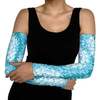 Blue Puakenikeni and Maile Lei Arm Sleeves Hawaiian Style Tribal Tapa Double Strand Lei LT9 - Polynesian Pride
