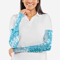Blue Puakenikeni and Maile Lei Arm Sleeves Hawaiian Style Tribal Tapa Double Strand Lei LT9 - Polynesian Pride