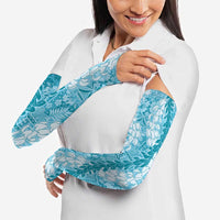 Blue Puakenikeni and Maile Lei Arm Sleeves Hawaiian Style Tribal Tapa Double Strand Lei LT9 - Polynesian Pride