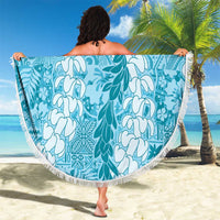 Blue Puakenikeni and Maile Lei Beach Blanket Hawaiian Style Tribal Tapa Double Strand Lei LT9 - Polynesian Pride
