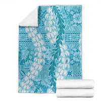 Blue Puakenikeni and Maile Lei Blanket Hawaiian Style Tribal Tapa Double Strand Lei LT9 - Polynesian Pride