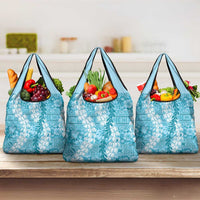 Blue Puakenikeni and Maile Lei Grocery Bag Hawaiian Style Tribal Tapa Double Strand Lei LT9 3-pack One Size Blue - Polynesian Pride
