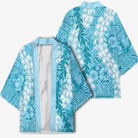 Blue Puakenikeni and Maile Lei Kimono Hawaiian Style Tribal Tapa Double Strand Lei LT9 - Polynesian Pride