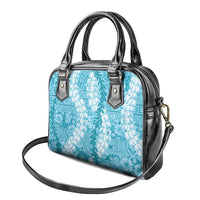 Blue Puakenikeni and Maile Lei Shoulder Handbag Hawaiian Style Tribal Tapa Double Strand Lei LT9 - Polynesian Pride