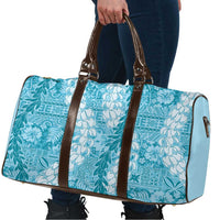Blue Puakenikeni and Maile Lei Travel Bag Hawaiian Style Tribal Tapa Double Strand Lei LT9 - Polynesian Pride