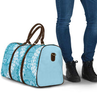 Blue Puakenikeni and Maile Lei Travel Bag Hawaiian Style Tribal Tapa Double Strand Lei LT9 - Polynesian Pride