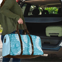 Blue Puakenikeni and Maile Lei Travel Bag Hawaiian Style Tribal Tapa Double Strand Lei LT9 - Polynesian Pride