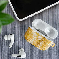 Gold Puakenikeni and Maile Lei AirPods Case Hawaiian Style Tribal Tapa Double Strand Lei LT9 - Polynesian Pride