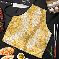 Gold Puakenikeni and Maile Lei Apron Hawaiian Style Tribal Tapa Double Strand Lei LT9 Gold - Polynesian Pride