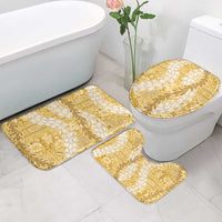 Gold Puakenikeni and Maile Lei Bathroom Set Hawaiian Style Tribal Tapa Double Strand Lei LT9 - Polynesian Pride