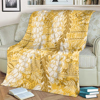 Gold Puakenikeni and Maile Lei Blanket Hawaiian Style Tribal Tapa Double Strand Lei LT9 - Polynesian Pride