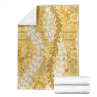 Gold Puakenikeni and Maile Lei Blanket Hawaiian Style Tribal Tapa Double Strand Lei LT9 - Polynesian Pride