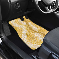 Gold Puakenikeni and Maile Lei Car Mats Hawaiian Style Tribal Tapa Double Strand Lei LT9 - Polynesian Pride