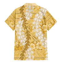 Gold Puakenikeni and Maile Lei Family Matching Mermaid Dress and Hawaiian Shirt Hawaiian Style Tribal Tapa Double Strand Lei LT9 - Polynesian Pride