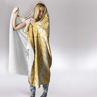 Gold Puakenikeni and Maile Lei Hooded Blanket Hawaiian Style Tribal Tapa Double Strand Lei LT9 - Polynesian Pride