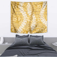 Gold Puakenikeni and Maile Lei Tapestry Hawaiian Style Tribal Tapa Double Strand Lei LT9 - Polynesian Pride