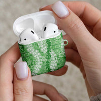 Green Puakenikeni and Maile Lei AirPods Case Hawaiian Style Tribal Tapa Double Strand Lei LT9 - Polynesian Pride
