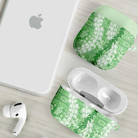 Green Puakenikeni and Maile Lei AirPods Case Hawaiian Style Tribal Tapa Double Strand Lei LT9 - Polynesian Pride