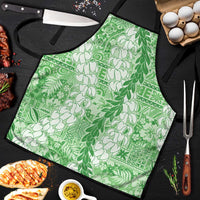 Green Puakenikeni and Maile Lei Apron Hawaiian Style Tribal Tapa Double Strand Lei LT9 Green - Polynesian Pride