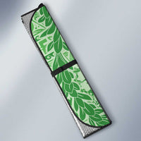 Green Puakenikeni and Maile Lei Auto Sun Shade Hawaiian Style Tribal Tapa Double Strand Lei LT9 - Polynesian Pride