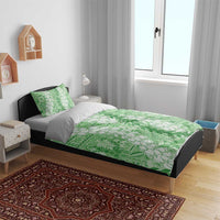 Green Puakenikeni and Maile Lei Bedding Set Hawaiian Style Tribal Tapa Double Strand Lei LT9 - Polynesian Pride