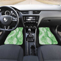 Green Puakenikeni and Maile Lei Car Mats Hawaiian Style Tribal Tapa Double Strand Lei LT9 Set 2pcs - Front Green - Polynesian Pride