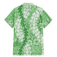 Green Puakenikeni and Maile Lei Family Matching Mermaid Dress and Hawaiian Shirt Hawaiian Style Tribal Tapa Double Strand Lei LT9 - Polynesian Pride
