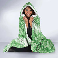 Green Puakenikeni and Maile Lei Hooded Blanket Hawaiian Style Tribal Tapa Double Strand Lei LT9 - Polynesian Pride