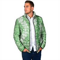 Green Puakenikeni and Maile Lei Padded Jacket Hawaiian Style Tribal Tapa Double Strand Lei LT9 - Polynesian Pride