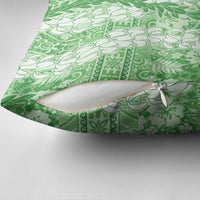 Green Puakenikeni and Maile Lei Pillow Cover Hawaiian Style Tribal Tapa Double Strand Lei LT9 - Polynesian Pride