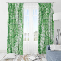Green Puakenikeni and Maile Lei Window Curtain Hawaiian Style Tribal Tapa Double Strand Lei LT9 - Polynesian Pride
