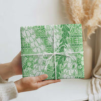 Green Puakenikeni and Maile Lei Wrapping Paper Hawaiian Style Tribal Tapa Double Strand Lei LT9 - Polynesian Pride