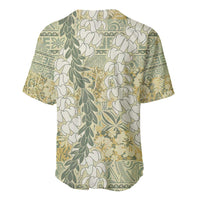 Vintage Puakenikeni and Maile Lei Baseball Jersey Hawaiian Style Tribal Tapa Double Strand Lei LT9 - Polynesian Pride