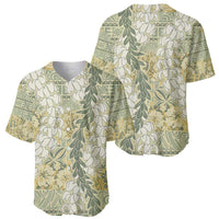 Vintage Puakenikeni and Maile Lei Baseball Jersey Hawaiian Style Tribal Tapa Double Strand Lei LT9 - Polynesian Pride