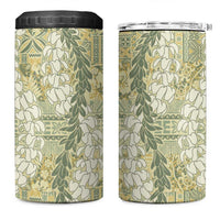 Vintage Puakenikeni and Maile Lei 4 in 1 Can Cooler Tumbler Hawaiian Style Tribal Tapa Double Strand Lei LT9 One Size: 16 oz Vintage - Polynesian Pride
