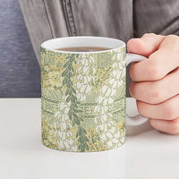 Vintage Puakenikeni and Maile Lei Ceramic Mug Hawaiian Style Tribal Tapa Double Strand Lei LT9 - Polynesian Pride