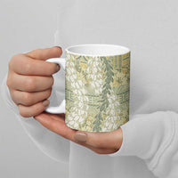 Vintage Puakenikeni and Maile Lei Ceramic Mug Hawaiian Style Tribal Tapa Double Strand Lei LT9 - Polynesian Pride