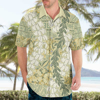 Vintage Puakenikeni and Maile Lei Hawaiian Shirt Hawaiian Style Tribal Tapa Double Strand Lei LT9 - Polynesian Pride