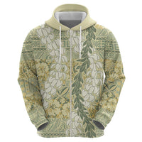 Vintage Puakenikeni and Maile Lei Hoodie Hawaiian Style Tribal Tapa Double Strand Lei LT9 - Polynesian Pride