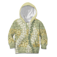 Vintage Puakenikeni and Maile Lei Kid Hoodie Hawaiian Style Tribal Tapa Double Strand Lei LT9 Hoodie Vintage - Polynesian Pride
