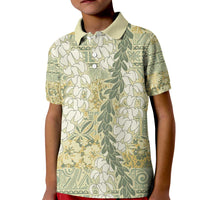 Vintage Puakenikeni and Maile Lei Kid Polo Shirt Hawaiian Style Tribal Tapa Double Strand Lei LT9 Kid Vintage - Polynesian Pride