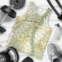 Vintage Puakenikeni and Maile Lei Men Tank Top Hawaiian Style Tribal Tapa Double Strand Lei LT9 - Polynesian Pride