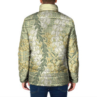Vintage Puakenikeni and Maile Lei Padded Jacket Hawaiian Style Tribal Tapa Double Strand Lei LT9 - Polynesian Pride