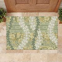 Vintage Puakenikeni and Maile Lei Rubber Doormat Hawaiian Style Tribal Tapa Double Strand Lei LT9 Vintage - Polynesian Pride